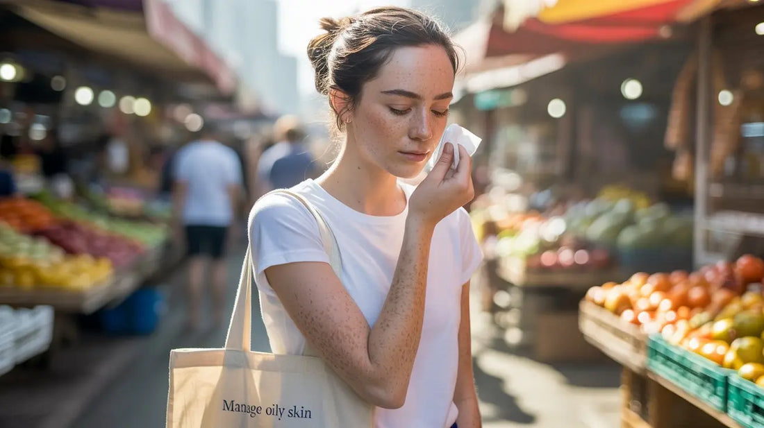A Girl Manage Oily Skin in Humid Weather 